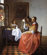VERMEER VAN DELFT, Jan A Lady and Two Gentlemen t oil painting